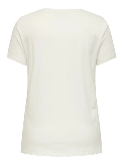 ONLY Carmakoma CARSIMONE T-shirt | Cloud Dancer/ Heart