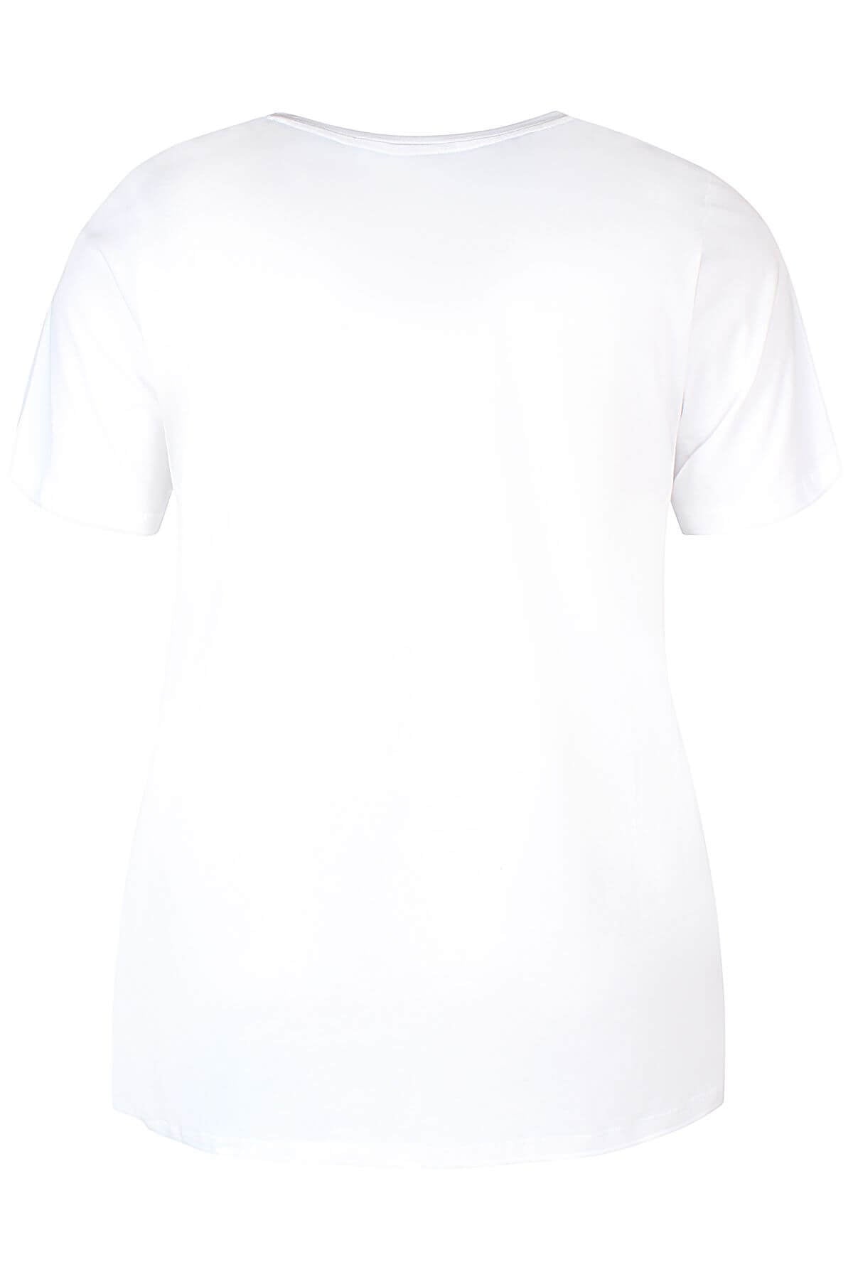 ryggen af kortærmet hvid t-shirt med print af sort hjerte på brystet. ZHENZI Fenn 713-T-shirt White